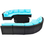 vidaXL Gartensofa Schwarz und Tropikblau