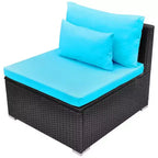 vidaXL Gartensofa Schwarz und Tropikblau