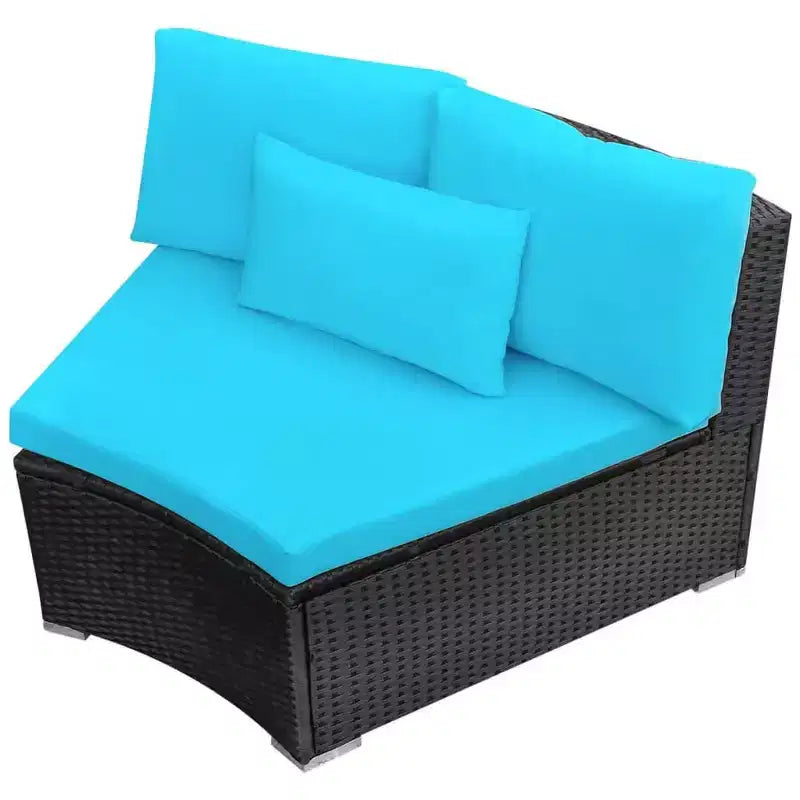 vidaXL Gartensofa Schwarz und Tropikblau