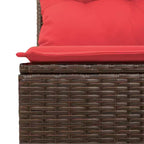 vidaXL Garten-Sofa-Set mit Kissen, modulares Outdoor-Sofa, 9-teilig, Polyrattan
