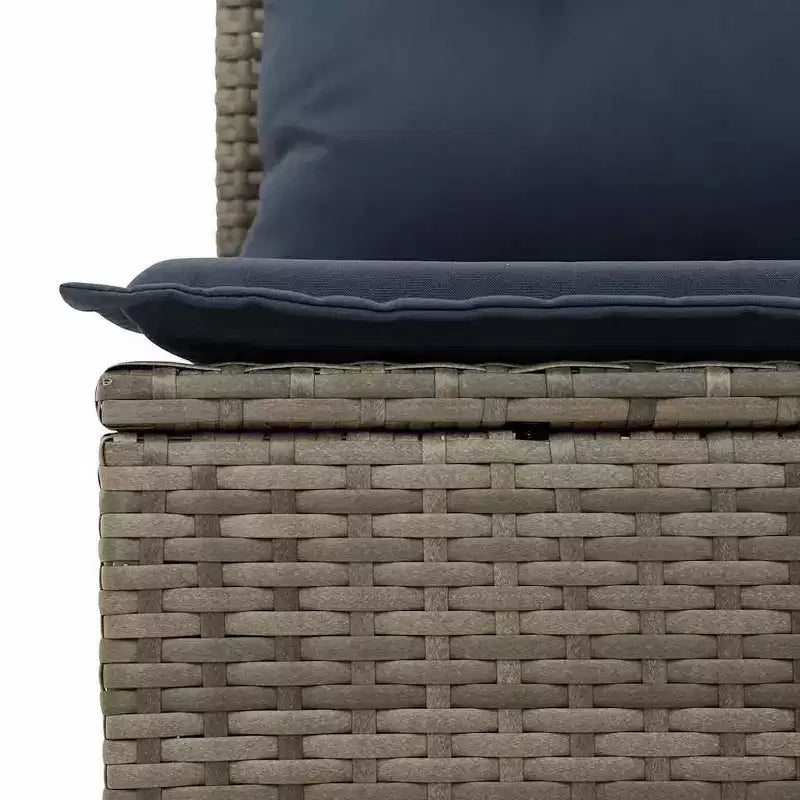 vidaXL Garten-Sofa-Set mit Kissen, modulares Outdoor-Sofa, 9-teilig, Polyrattan