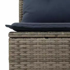 vidaXL Garten-Sofa-Set mit Kissen, modulares Outdoor-Sofa, 9-teilig, Polyrattan