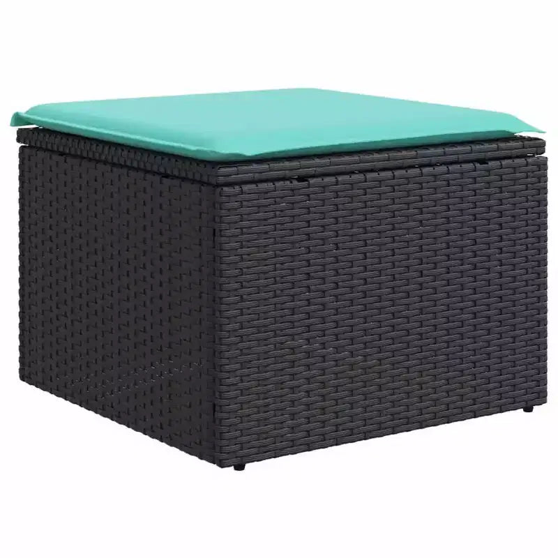 vidaXL Garten-Sofa-Set mit Kissen, modulares Outdoor-Sofa, 9-teilig, Polyrattan