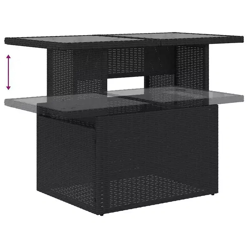 vidaXL Garten-Sofa-Set mit Kissen, modulares Outdoor-Sofa, 9-teilig, Polyrattan