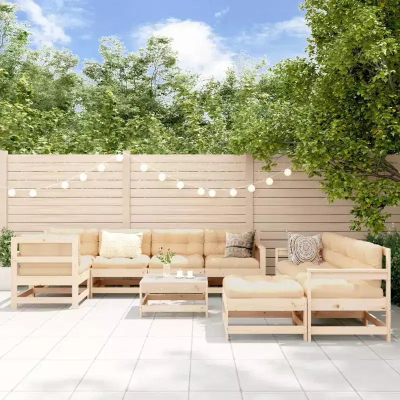 vidaXL Garten-Lounge-Set Beige Massivholz Kiefer Groß Modular