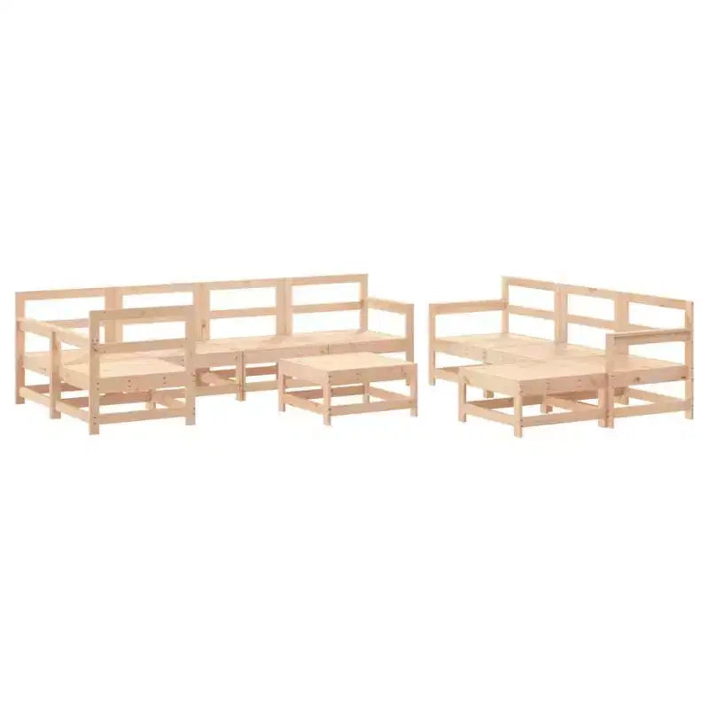 vidaXL Garten-Lounge-Set Beige Massivholz Kiefer Groß Modular