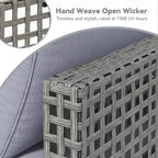 Mondawe 7-teiliges Gartenmöbel-Set aus Vintage-Grau-Rattan mit Kissen und Couchtisch