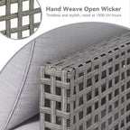 Mondawe 7-teiliges Gartenmöbel-Set aus Vintage-Grau-Rattan mit Kissen und Couchtisch