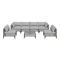Mondawe 7-Piece Vintage Gray Wicker Outdoor Patio Conversation Set with Cushions and Coffee Table