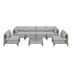 Mondawe 7-Piece Vintage Gray Wicker Outdoor Patio Conversation Set with Cushions and Coffee Table