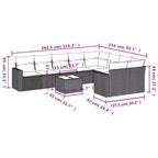 vidaXL Garten-Sofa-Set Schwarz PE Rattan Groß UV-beständige Materialien