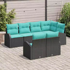vidaXL Gartensitzgruppe 7-teilig - Schwarz und Türkis