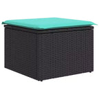 vidaXL Garten-Sofa-Garnitur 8-teilig Schwarz und Türkis 319 x 209 x 85 cm - Schwarz und Türkis ohne Tisch
