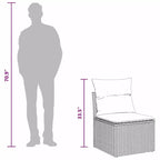 vidaXL Garten-Sitzgruppe mit Kissen 7-teilig Schwarz Polyrattan - Schwarz ohne Tisch Blau