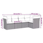 vidaXL 5-teiliges Sofa-Set für den Außenbereich mit Kissen Schwarz Polyrattan