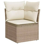 vidaXL 8-teiliges Gartensofa-Set mit Kissen Schwarz Polyrattan