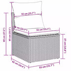 vidaXL 6-teiliges Loungesofa-Set mit Kissen Polyrattan - Schwarz und Creme