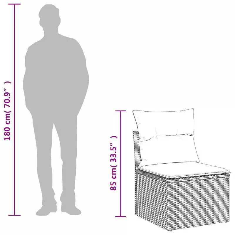 vidaXL Loungemöbel-Set mit Kissen Outdoor-Möbel 12-teilig Polyrattan