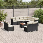 vidaXL Loungemöbel-Set mit Kissen Outdoor-Möbel 12-teilig Polyrattan