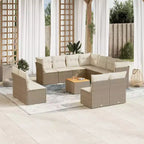 vidaXL Loungemöbel-Set mit Kissen Outdoor-Möbel 12-teilig Polyrattan