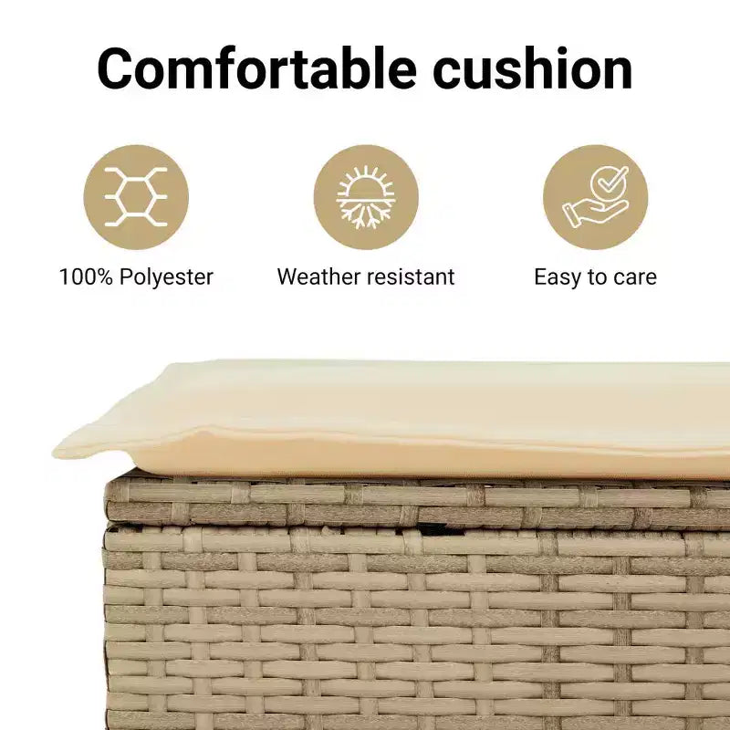vidaXL Loungemöbel-Set mit Kissen Outdoor-Möbel 12-teilig Polyrattan