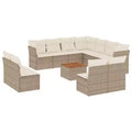 vidaXL Patio Sofa Set with Cushions Outdoor Furniture 12 Piece Poly Rattan
