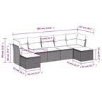 vidaXL Loungesofa-Set Schwarz Polyrattan 7-teilig Modulares Sofa-Set