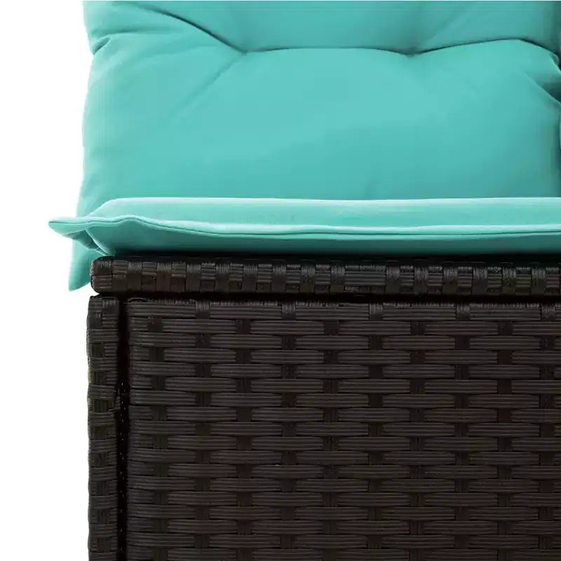 vidaXL Loungesofa-Set Schwarz Polyrattan 7-teilig Modulares Sofa-Set
