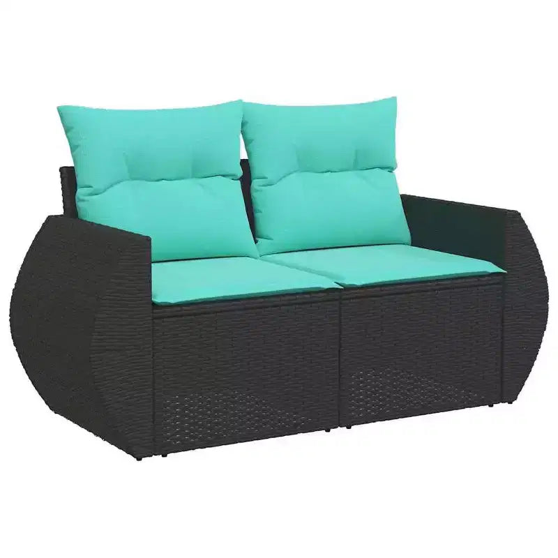 vidaXL Garten-Sofa-Set Schwarz
