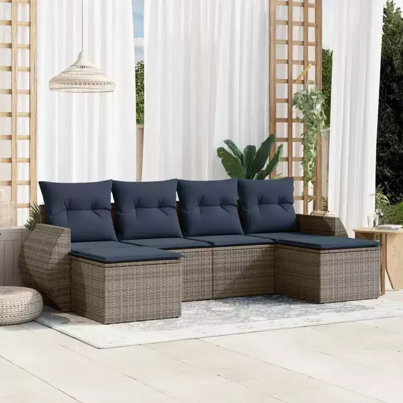 vidaXL Garten-Sofa-Set Schwarz