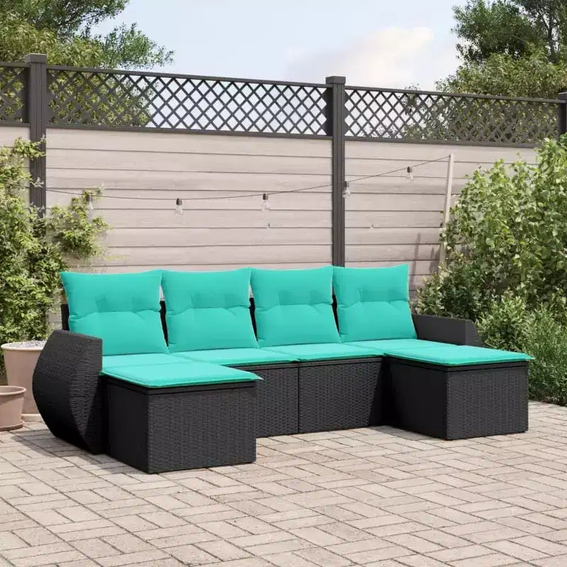 vidaXL Garten-Sofa-Set Schwarz