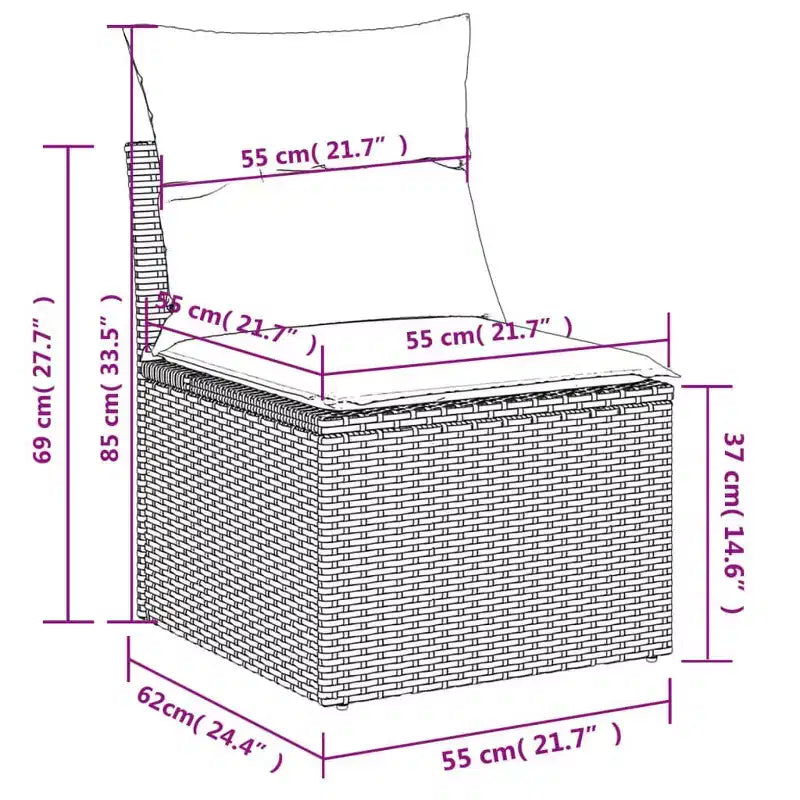 vidaXL Garten-Sofa-Set Schwarz