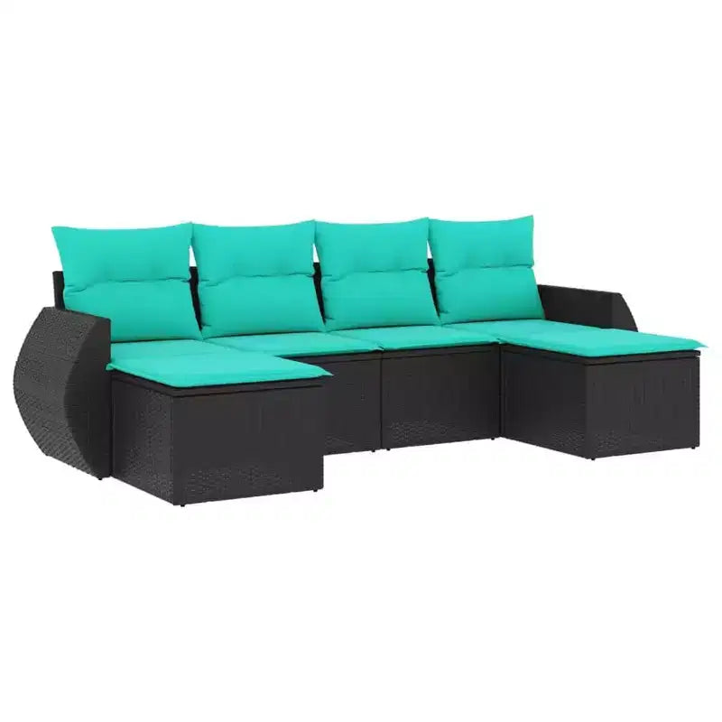 vidaXL Patio Sofa Set Black