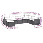 vidaXL Loungesofa-Set Schwarz, Blau PE-Rattan, pulverbeschichteter Stahl, Polyester – Grau und Blau Ohne Tisch