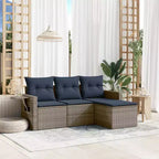 vidaXL Loungeset Schwarz Polyrattan, pulverbeschichteter Stahl Standard