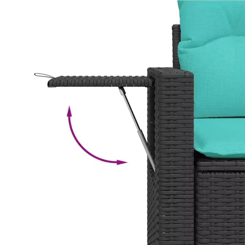 vidaXL Loungeset Schwarz Polyrattan, pulverbeschichteter Stahl Standard