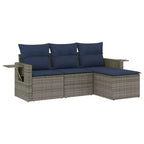 vidaXL Loungeset Schwarz Polyrattan, pulverbeschichteter Stahl Standard