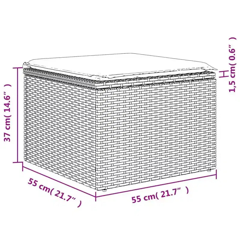 vidaXL Loungesofa-Set Schwarz Polyrattan Großes Modulares Garten-Sofa-Set