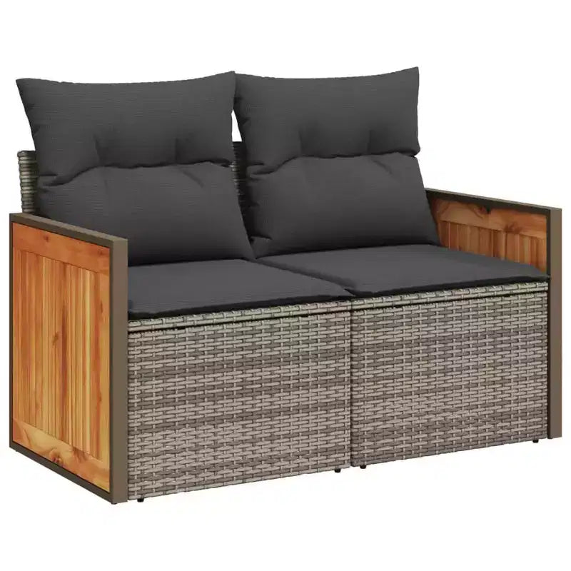 vidaXL Loungeset Schwarz Polyrattan 5-teiliges Set Modularelement