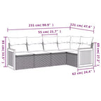 vidaXL Loungeset Schwarz Polyrattan 5-teiliges Set Modularelement