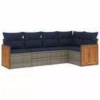 vidaXL Loungeset Schwarz Polyrattan 5-teiliges Set Modularelement