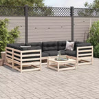 vidaXL Garten-Sofa-Set Naturholz Massiv Kiefer Groß Modular