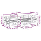vidaXL Garten-Sofa-Set Naturholz Massiv Kiefer Groß Modular