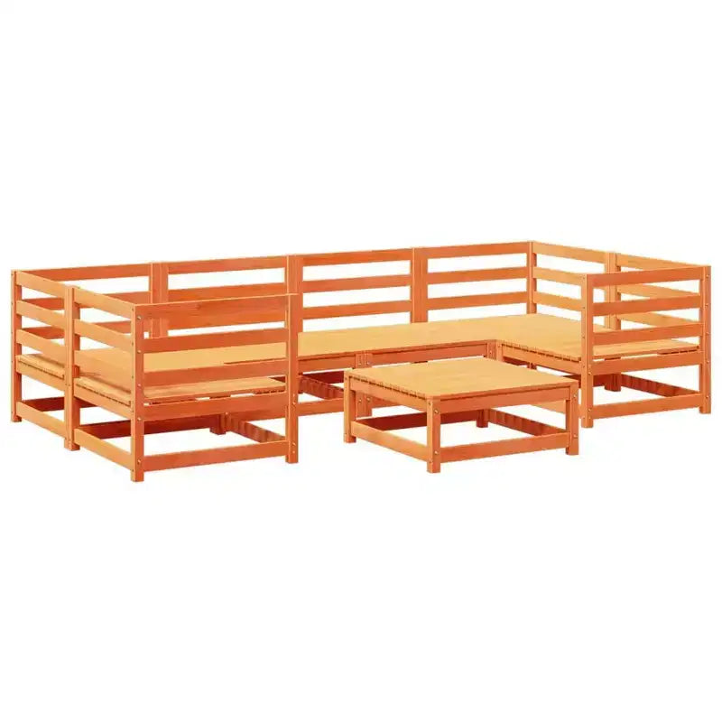 vidaXL Garten-Sofa-Set Naturholz Massiv Kiefer Groß Modular