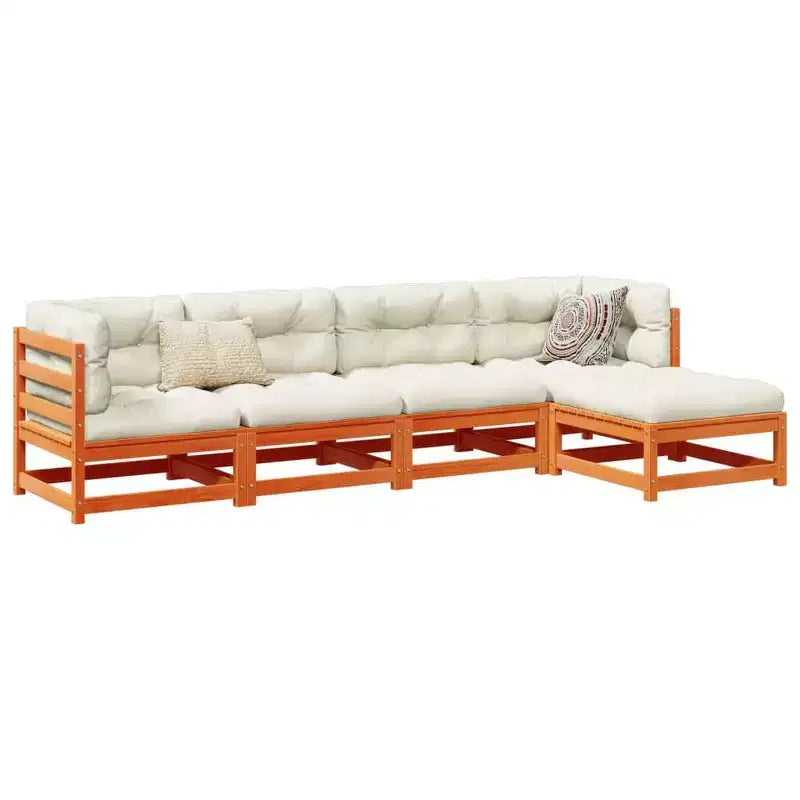 vidaXL Garten-Sofa-Set Naturholz Kiefer Massivholz Mittel Modular