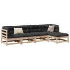 vidaXL Garten-Sofa-Set Naturholz Kiefer Massivholz Mittel Modular