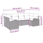 vidaXL Garten-Sofa-Set 6-tlg. braun Polyrattan