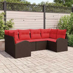 vidaXL Garten-Sofa-Set 6-tlg. braun Polyrattan