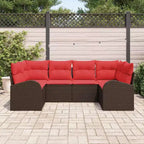 vidaXL Garten-Sofa-Set 6-tlg. braun Polyrattan