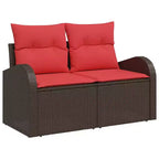 vidaXL Garten-Sofa-Set 6-tlg. braun Polyrattan